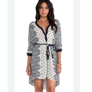 Gypsy 05 Tunic Dress Size M White and Blue Casablanca | Revolve